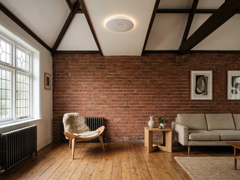 Flush ceiling enterprise access point installed inside Victorian Accrington brick home