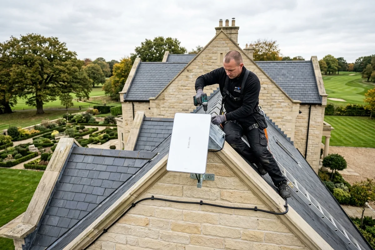 Starlink installation Alwoodley certified local dish fitting on Victorian residence