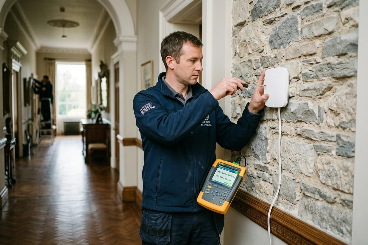 Starlink mesh Wi-Fi setup for luxury stone residences Alwoodley