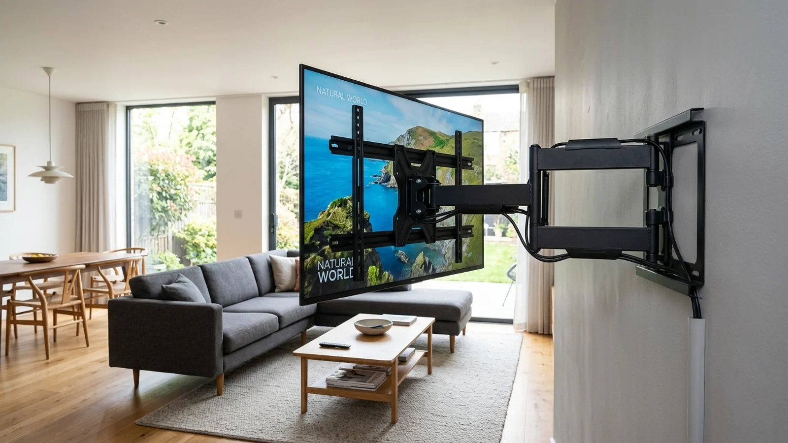 Heavy-Duty Full Motion Articulating Cantilever TV Wall Bracket in Brownhill