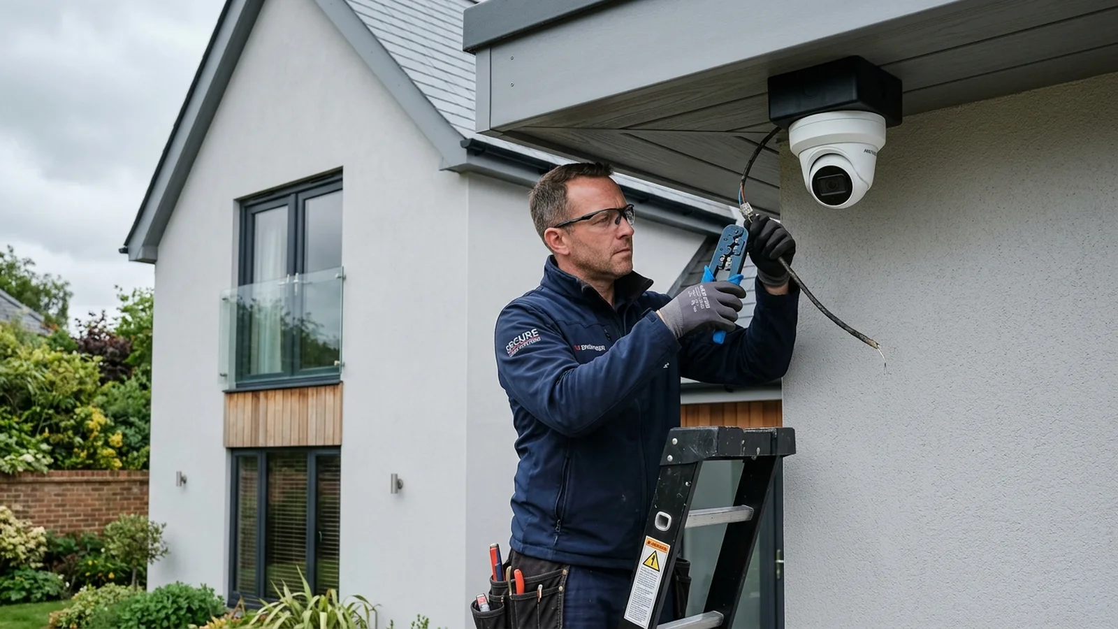 CCTV Security Camera PoE Ethernet Cable Repair and Soffit Termination