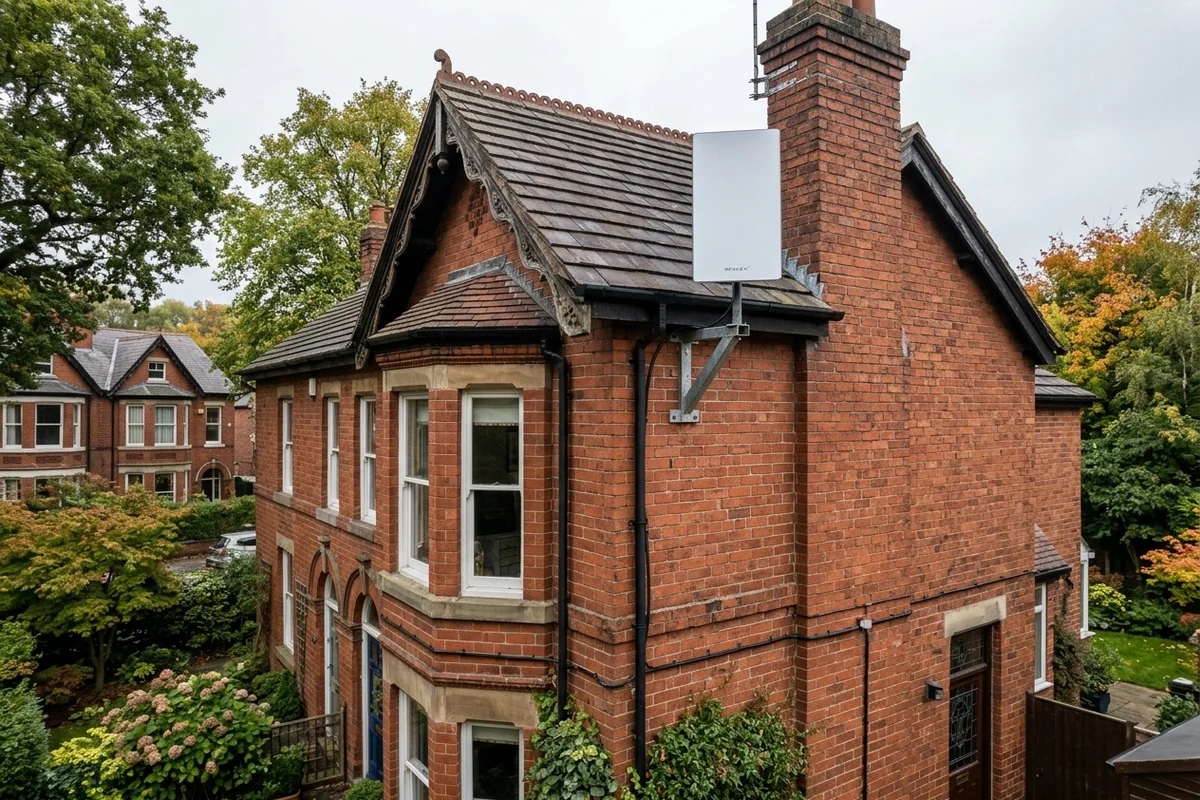 Starlink installation Chorlton certified local dish fitting on Victorian residence