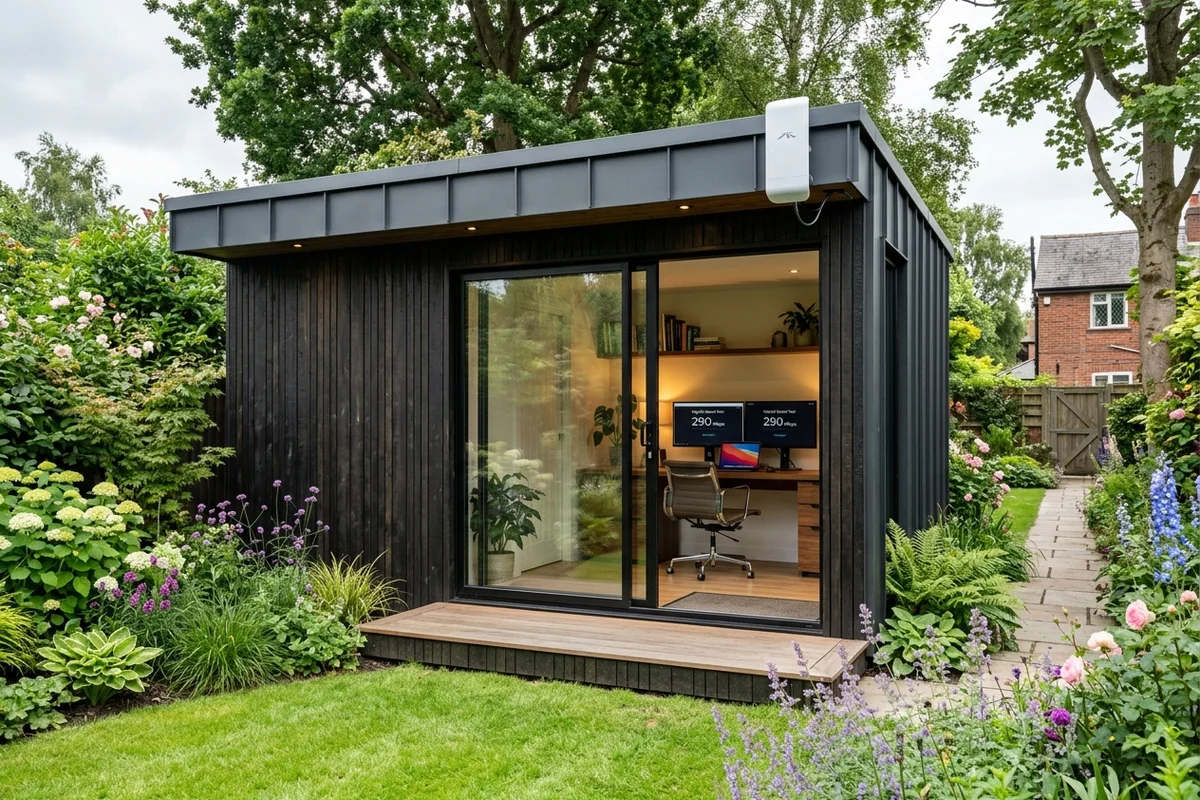 Starlink into office in garden Chorlton wireless bridge link in Beech Road