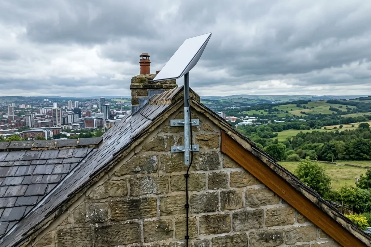 Starlink installation Cottingley certified local dish fitting on Victorian residence