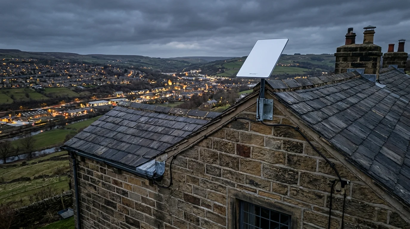 Starlink installation Elland certified local dish fitting on Victorian residence