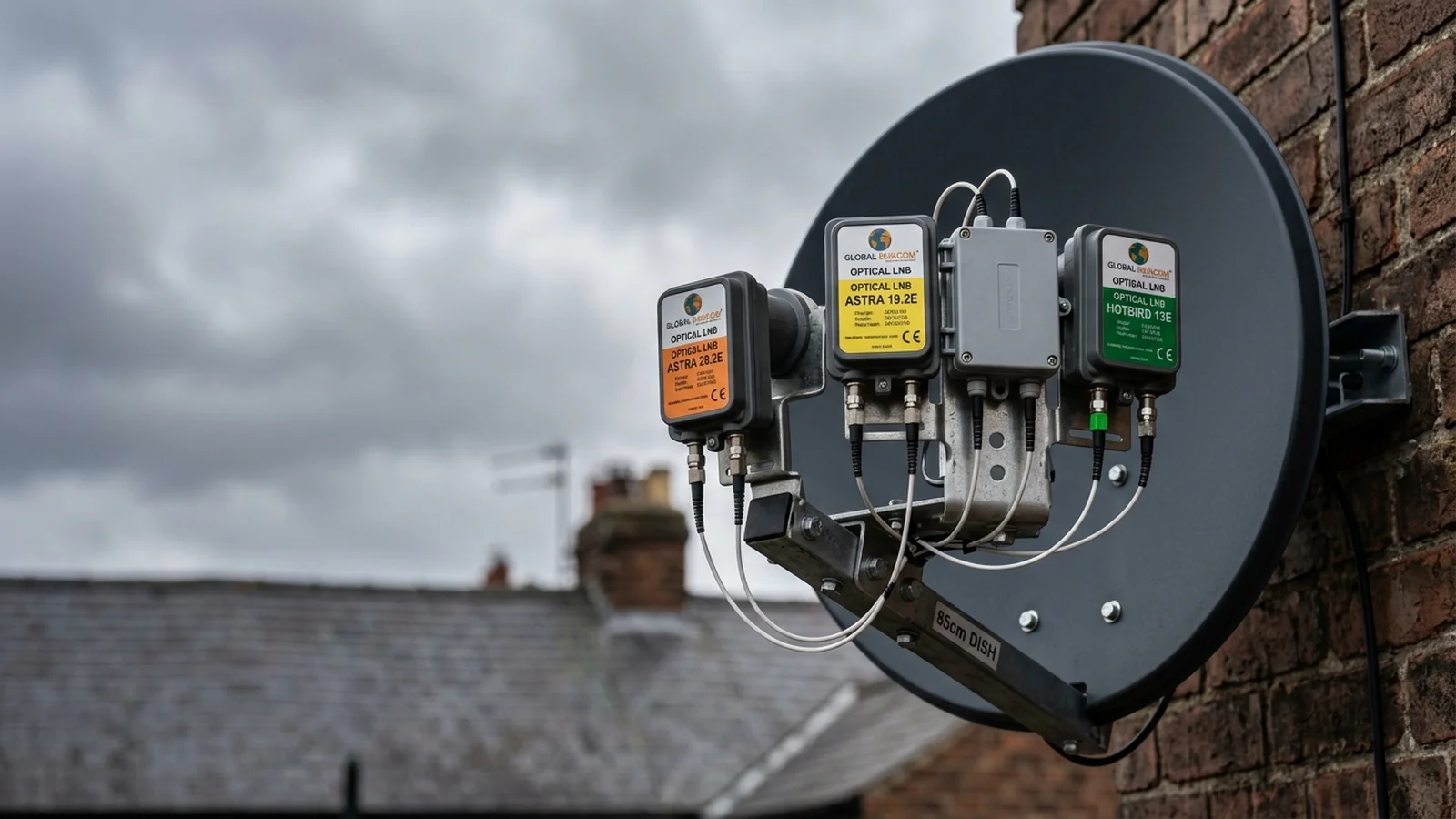 Multi-LNB Monoblock Satellite Installation for Astra 19.2 and Hotbird 13E