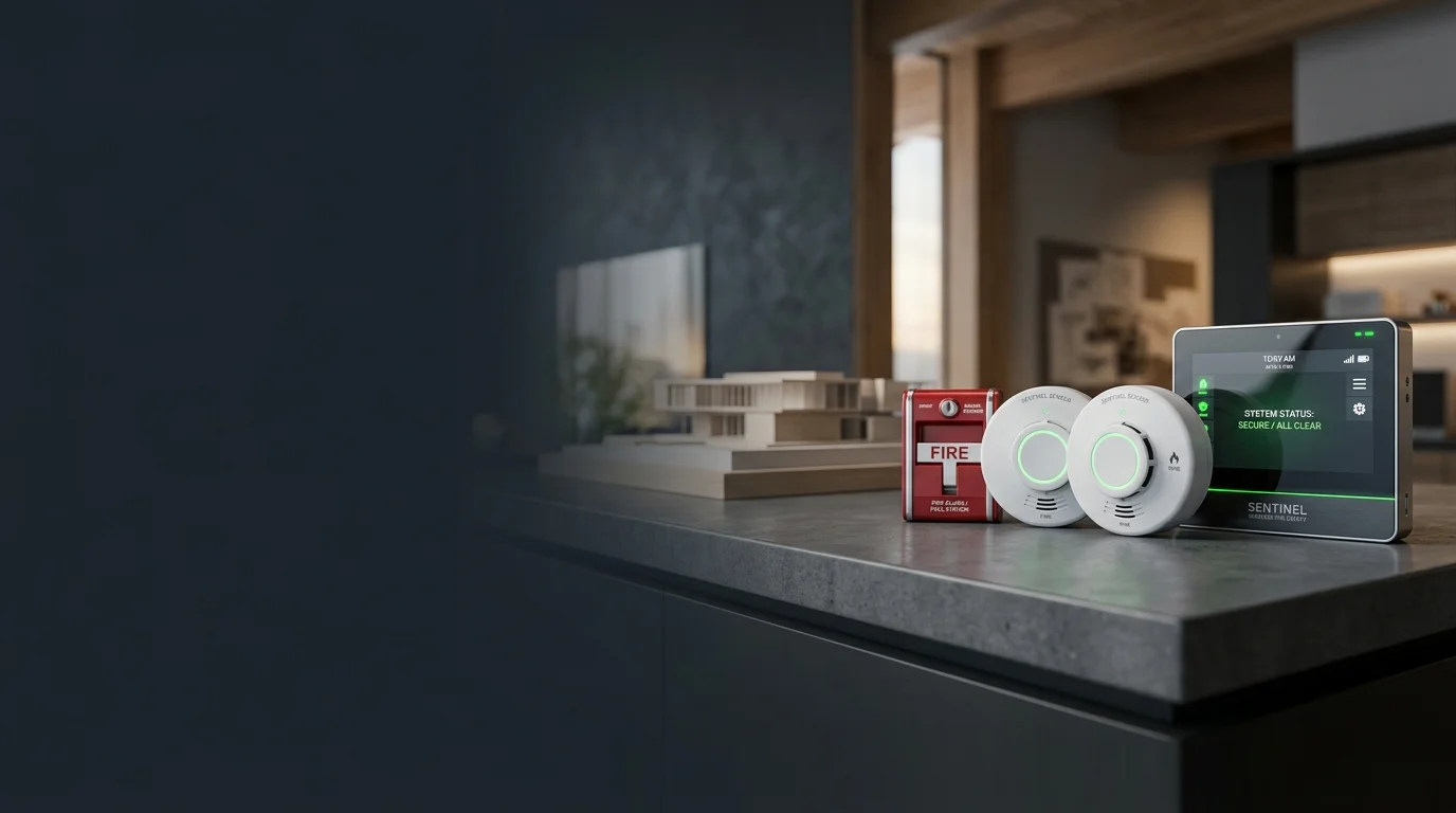 Ajax FireProtect 2 smart wireless fire and smoke detector installed on ceiling in Blackpool