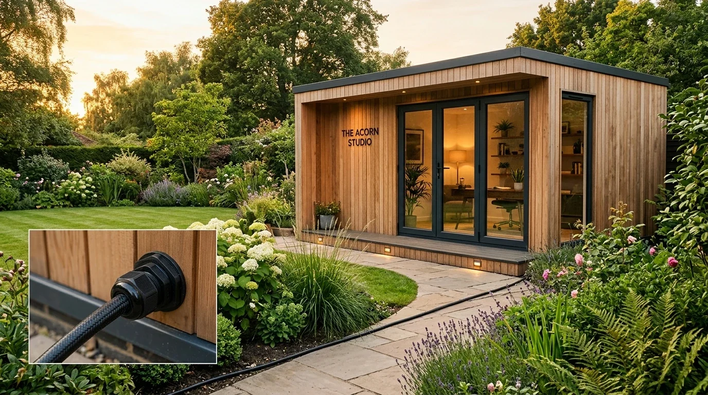 Garden Office High-Speed Internet Wireless Bridge and Armoured Cabling