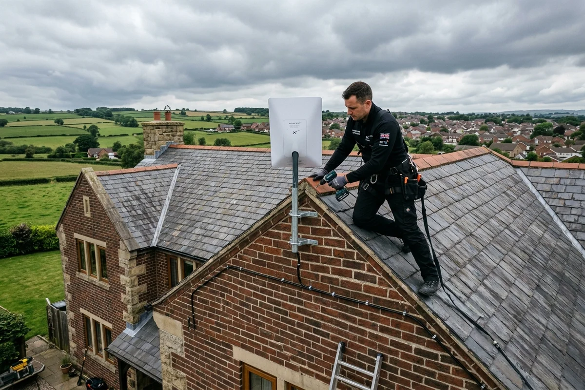 Starlink installation Garforth certified local dish fitting on Victorian residence