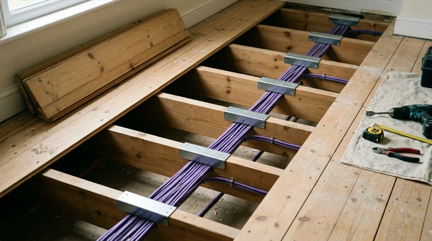 Part A compliant joist drilling and cable management in Great Harwood