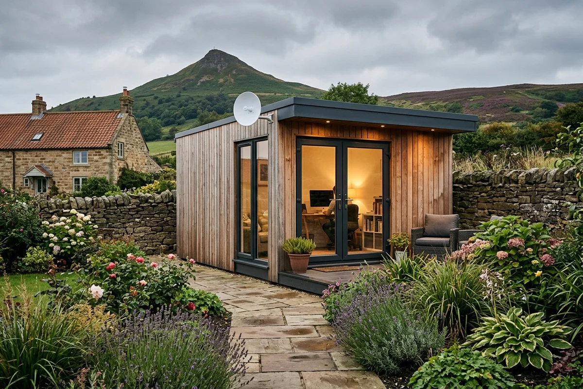 Starlink into office in garden Guisborough wireless bridge link in Belmont