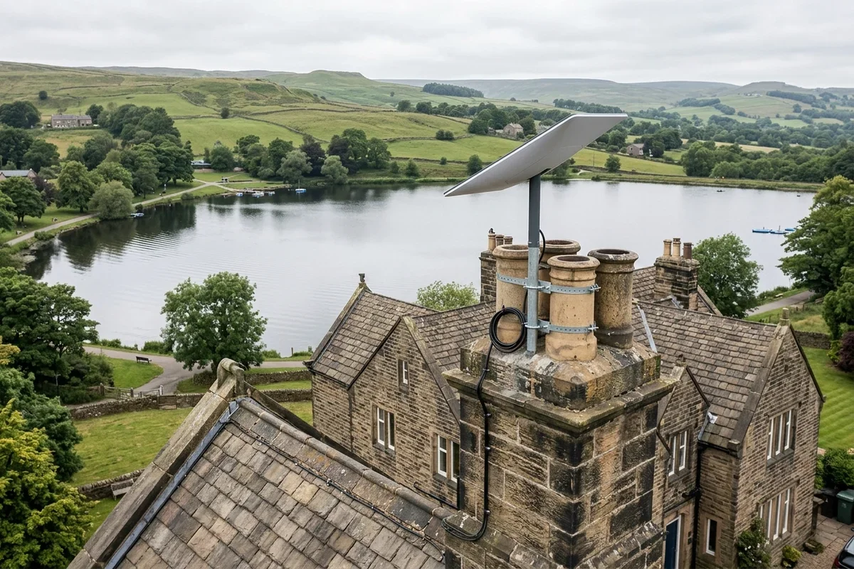Starlink installation Guiseley certified local dish fitting on Victorian residence