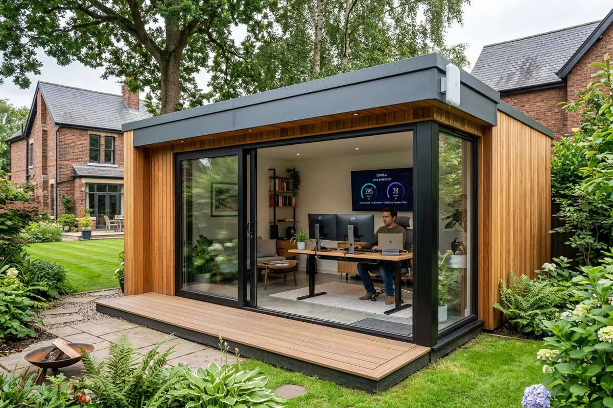 Starlink into office in garden Hale Barns wireless bridge link in Ranmoor