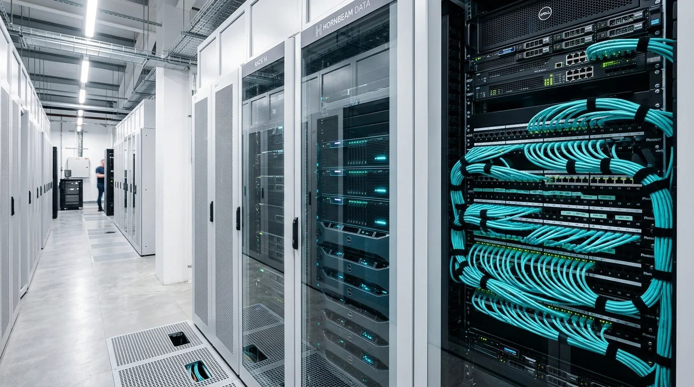 Commercial server rack and patch panel cabling installation in Harrogate