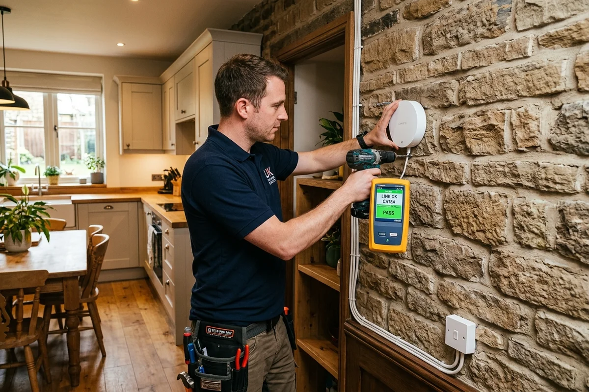 Starlink mesh Wi-Fi setup for solid stone and brick walls Horsforth
