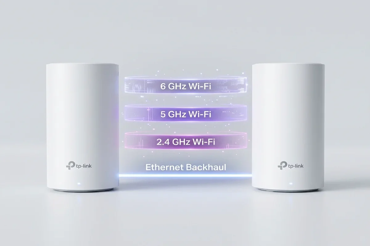 Wall mounted Wi-Fi 6 access point delivering 500Mbps wireless internet inside wooden garden shed