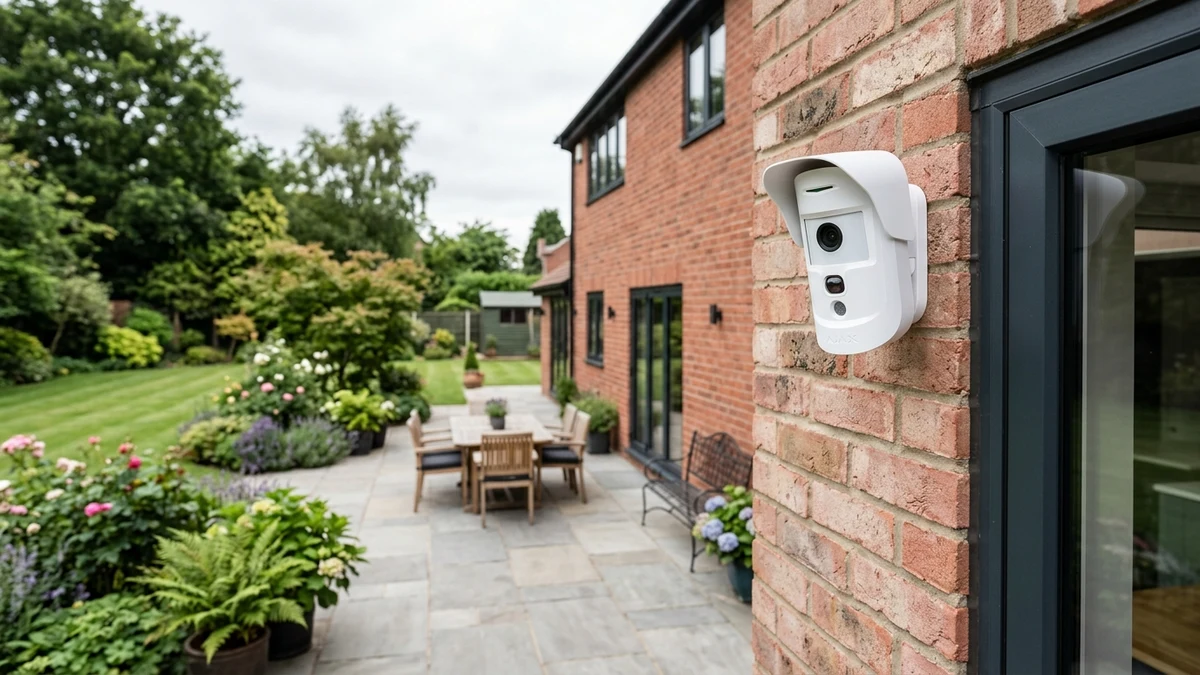 Ajax MotionCam Outdoor mounted on exterior brickwork monitoring a Hull residential driveway