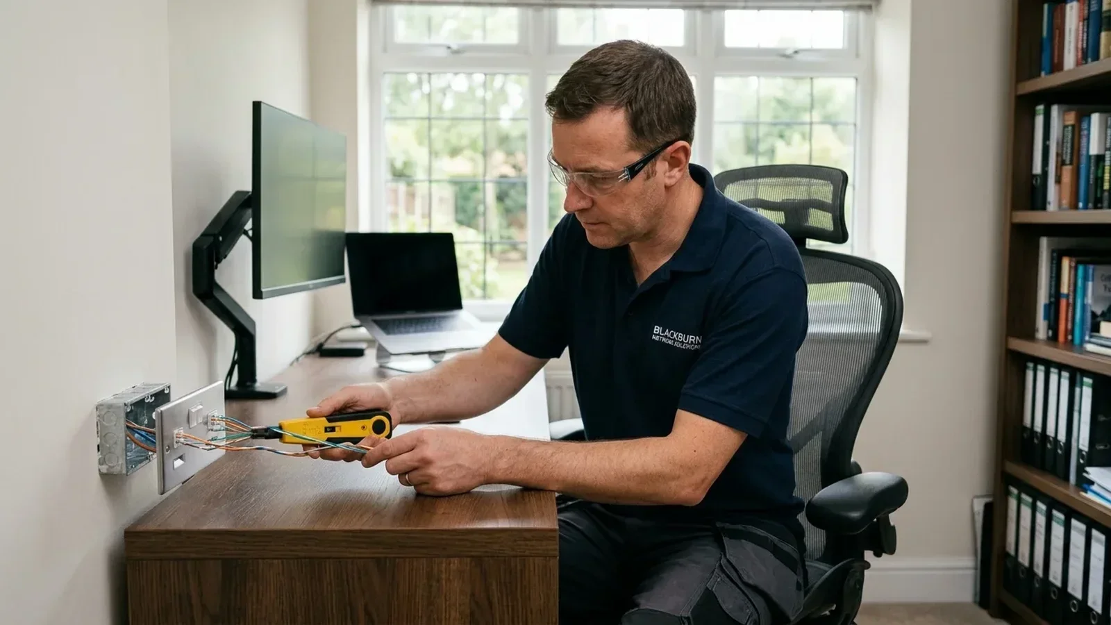 Professional Cat6 data cabling installation in Huncoat