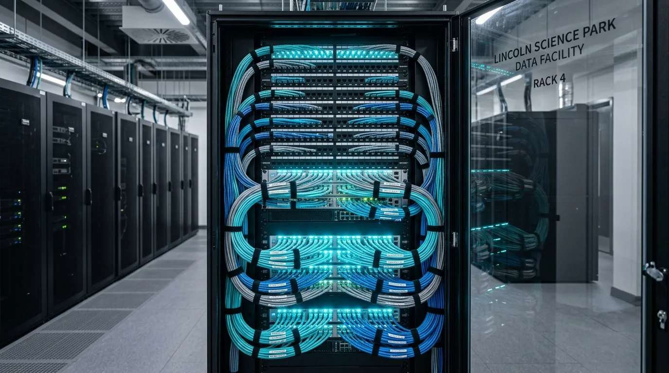 Commercial server rack and patch panel cabling installation in Lincoln