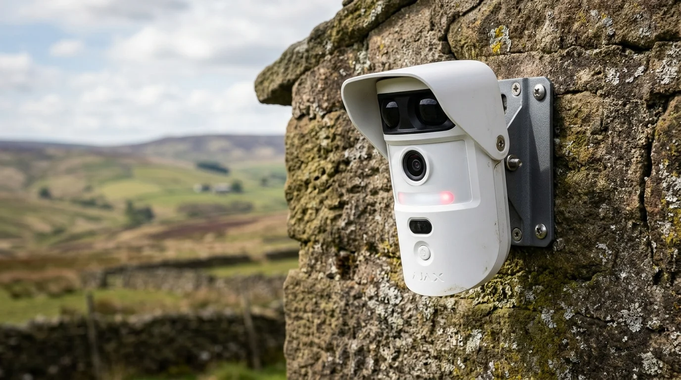 Ajax MotionCam PhOD wireless motion detector with photo verification installed in Mellor