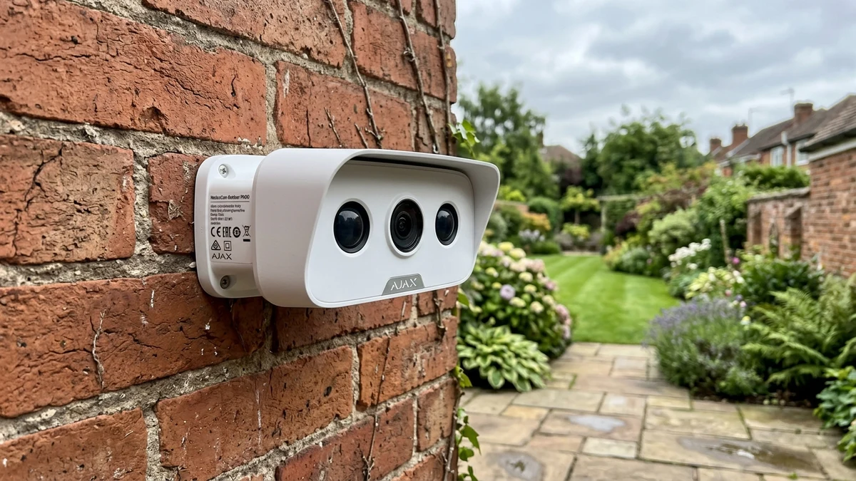 Ajax MotionCam Outdoor mounted on exterior brickwork monitoring a Netherfield residential driveway