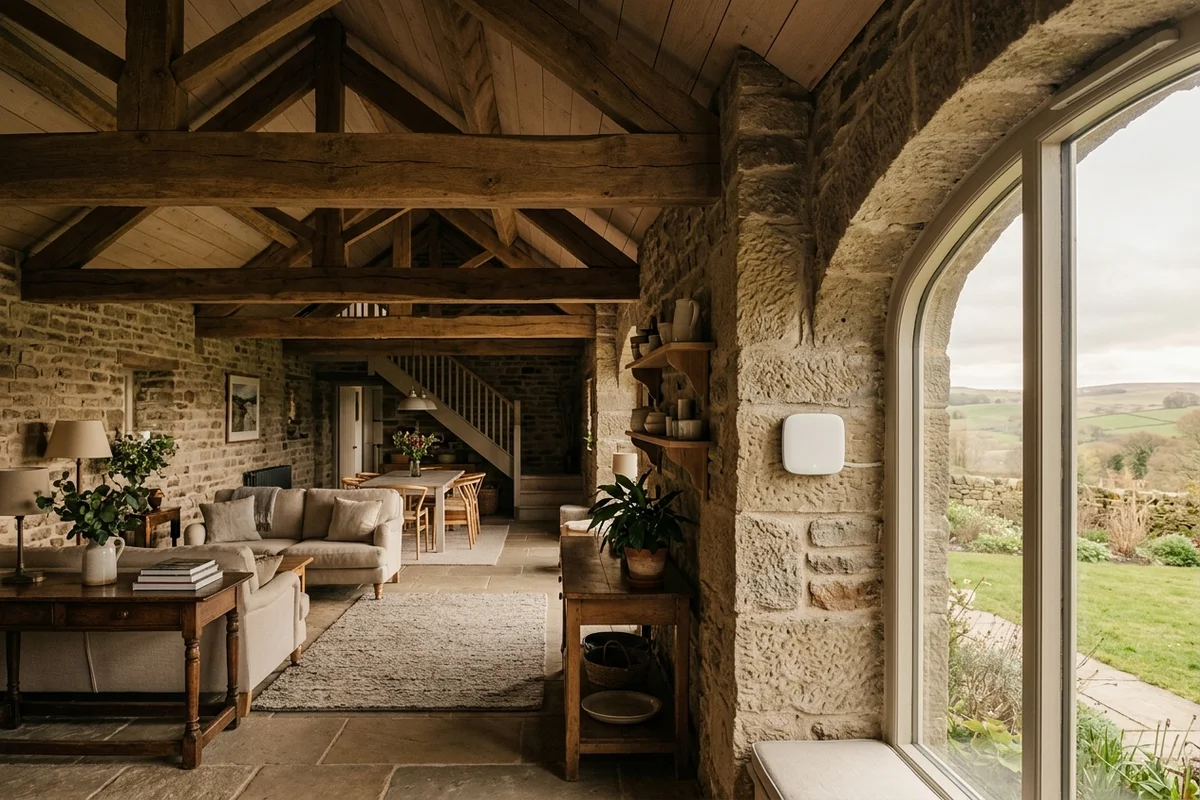 Starlink mesh Wi-Fi setup for thick stone walls Otley