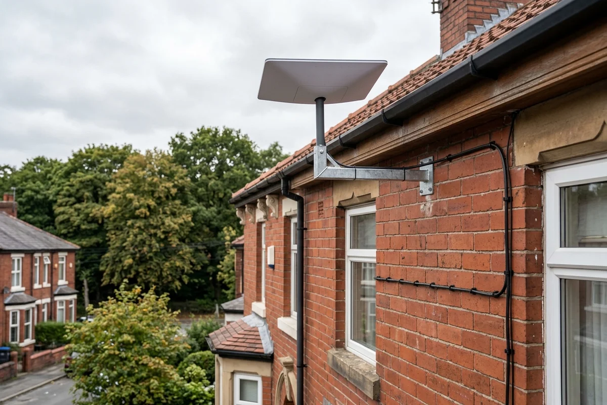 Starlink installation Prestwich certified local dish fitting on Victorian residence