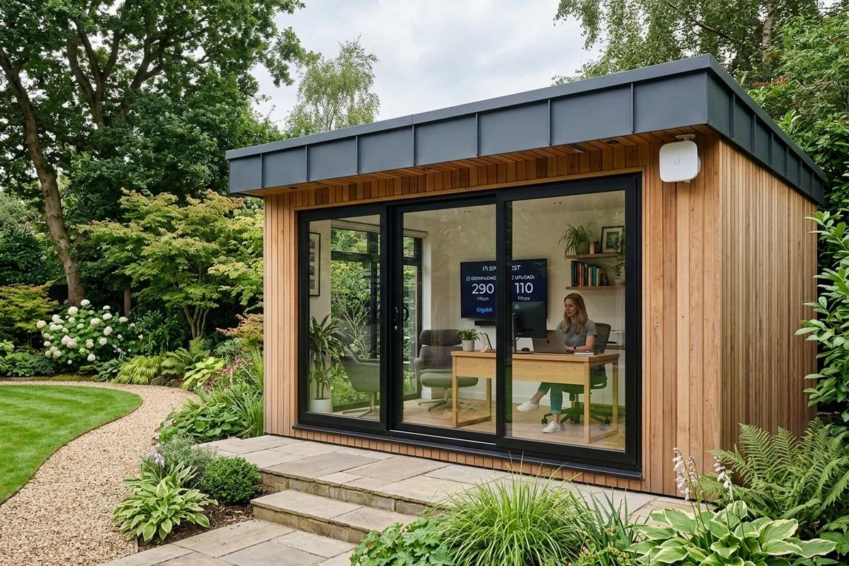 Starlink into office in garden Prestwich wireless bridge link in Whitefield