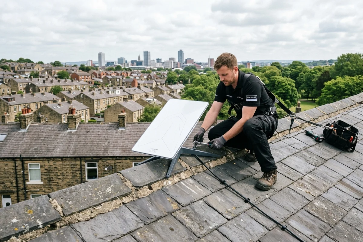 Starlink installation Pudsey certified local dish fitting on Victorian residence