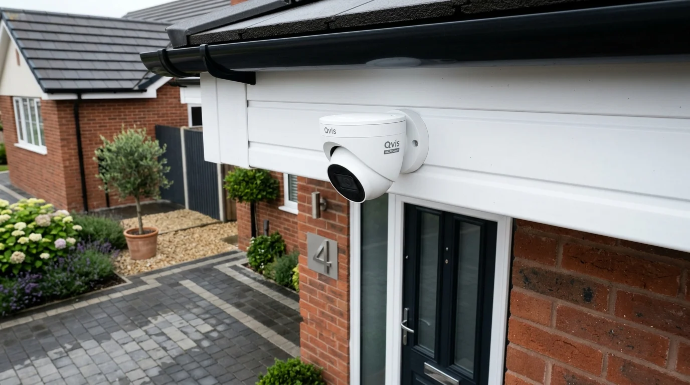 Qvis 4K Pioneer Security Turret Camera Installed Flush on UK Property Without Brackets