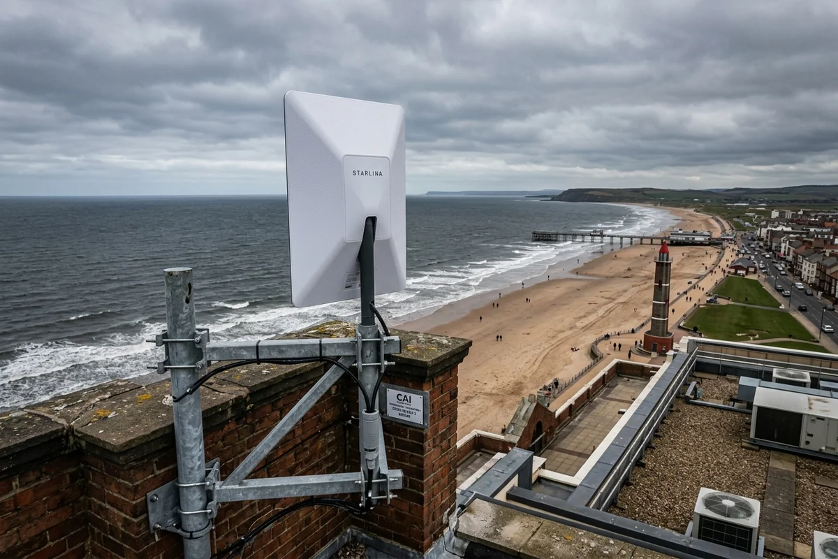 Starlink installation Redcar certified local dish fitting on Victorian residence