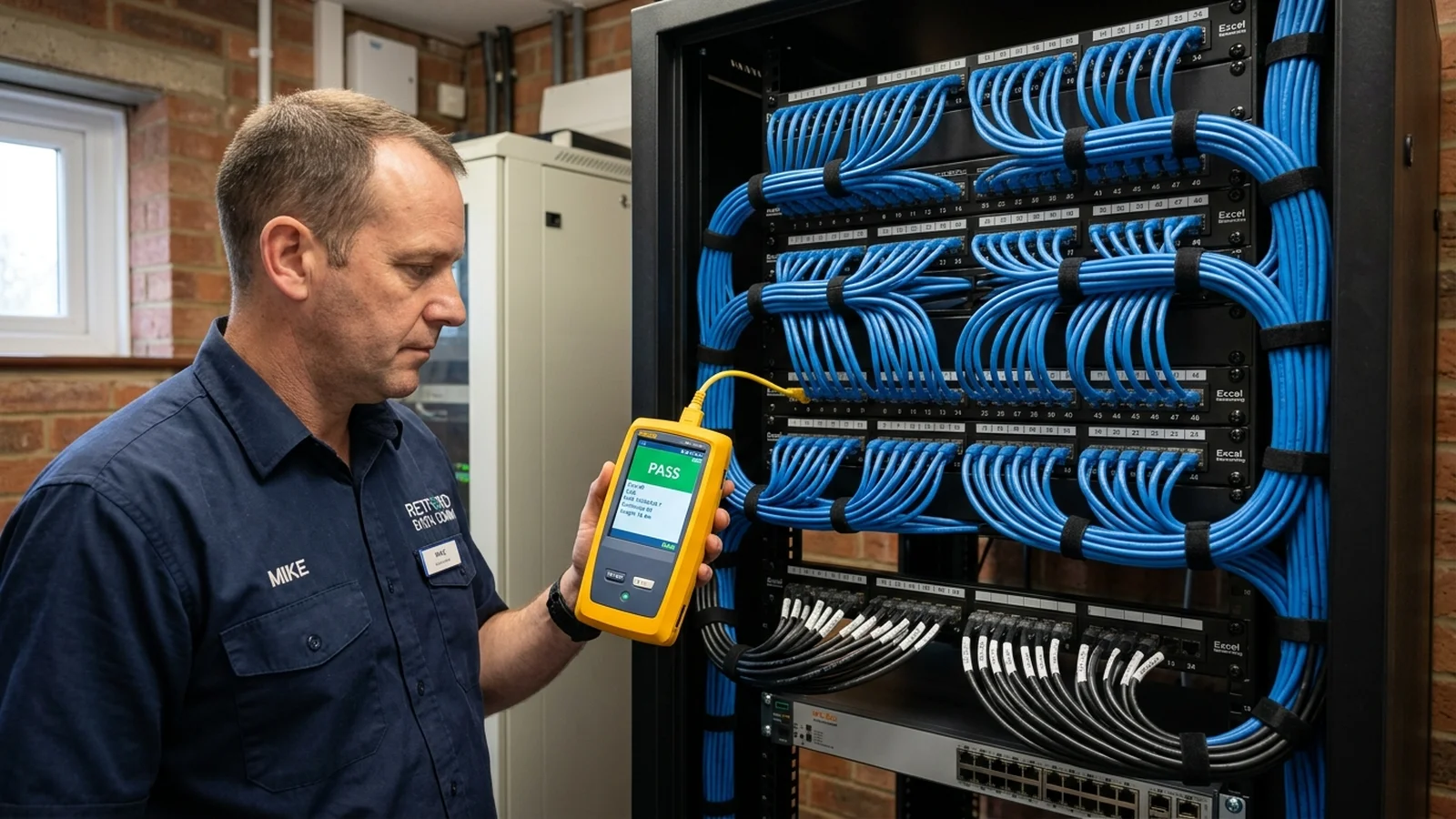 Professional Cat6 data cabling installation in Retford