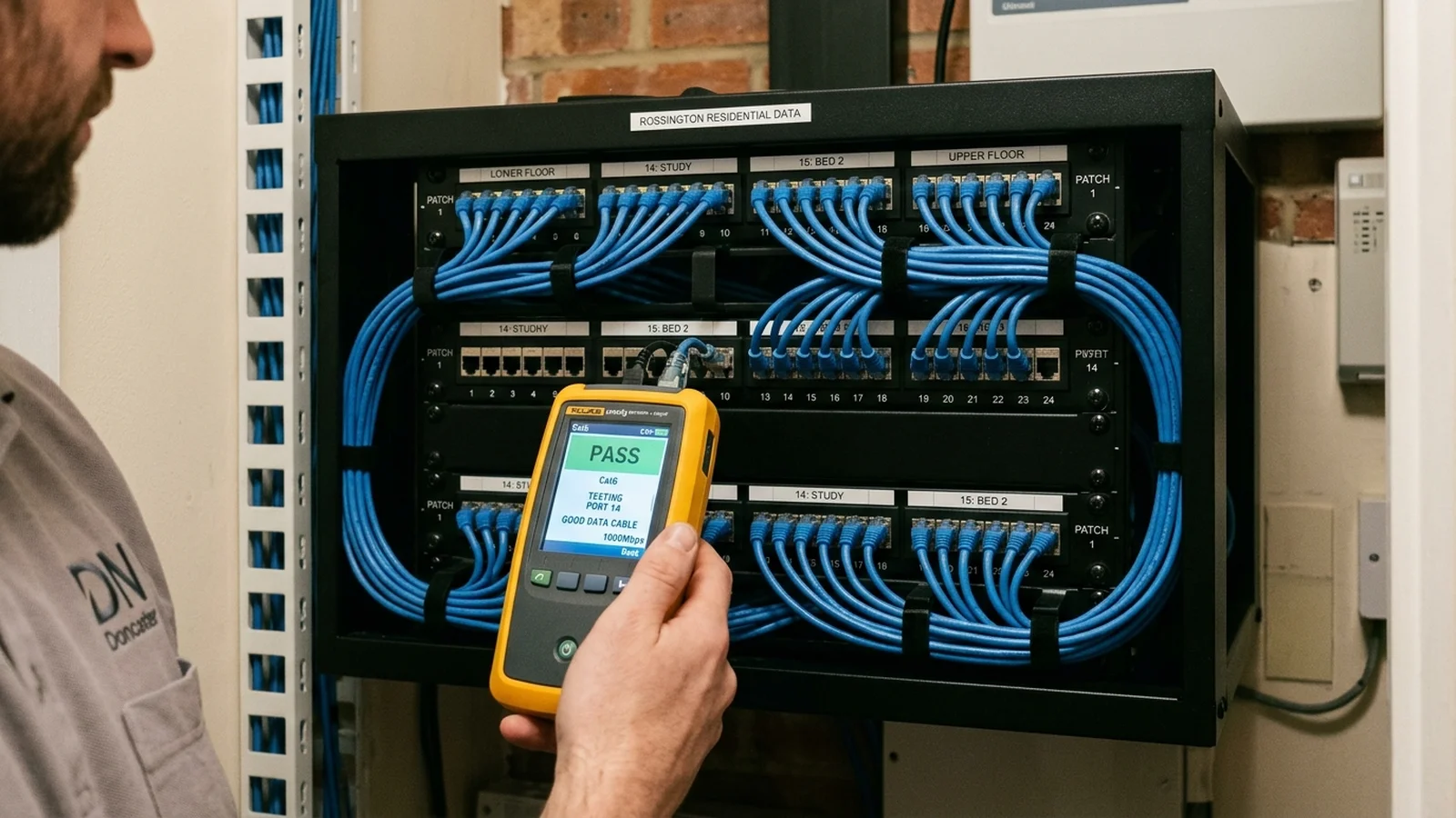 Professional Cat6 data cabling installation in Rossington