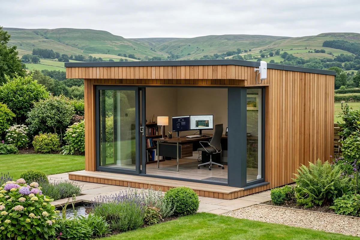 Starlink into office in garden Saltburn-by-the-Sea wireless bridge link in Ranmoor
