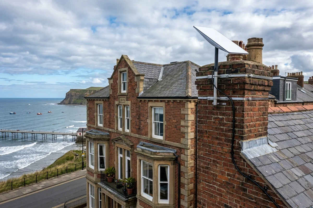 Starlink installation Saltburn certified local dish fitting on Victorian residence