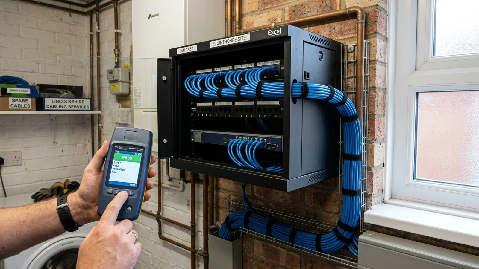 Professional Cat6 data cabling installation in Scunthorpe