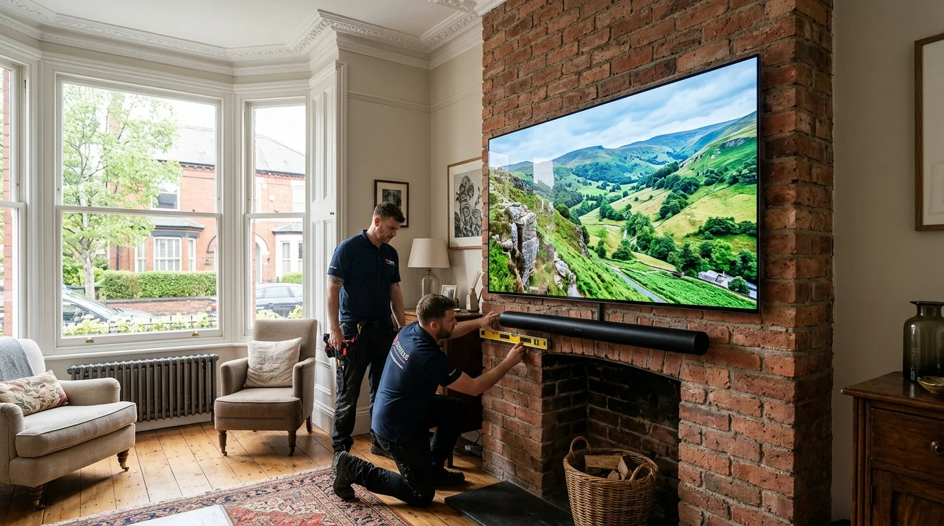 Professional TV Wall Mounting in Stockport with In-Wall Cable Concealment