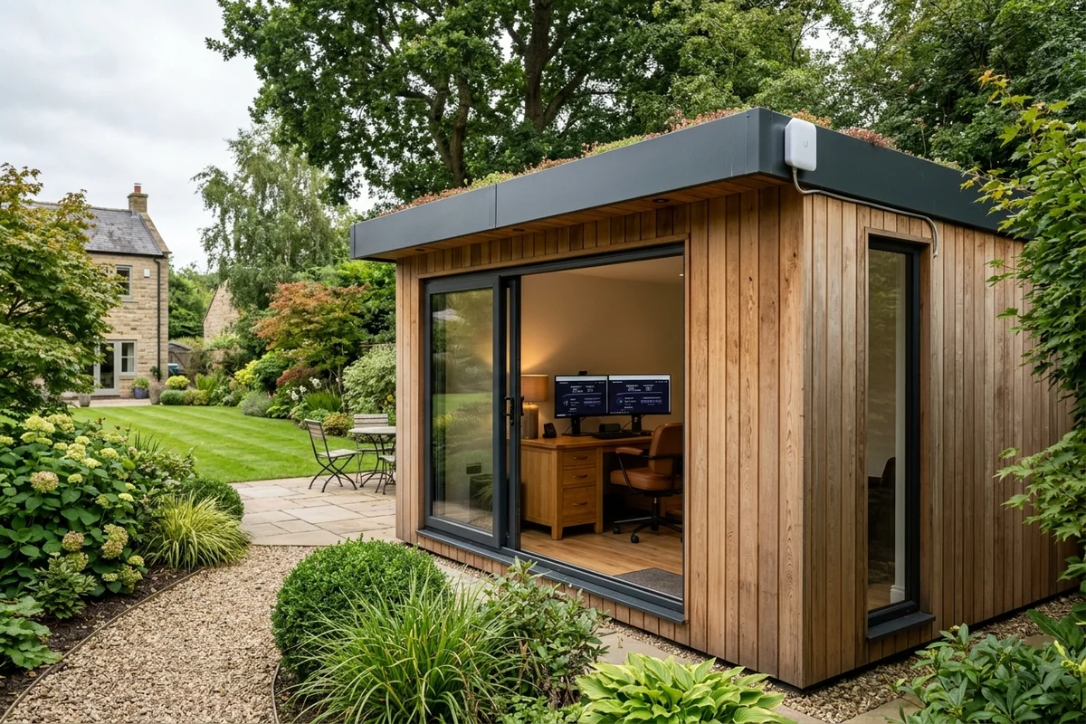 Starlink into office in garden Stocksfield wireless bridge link in Ranmoor