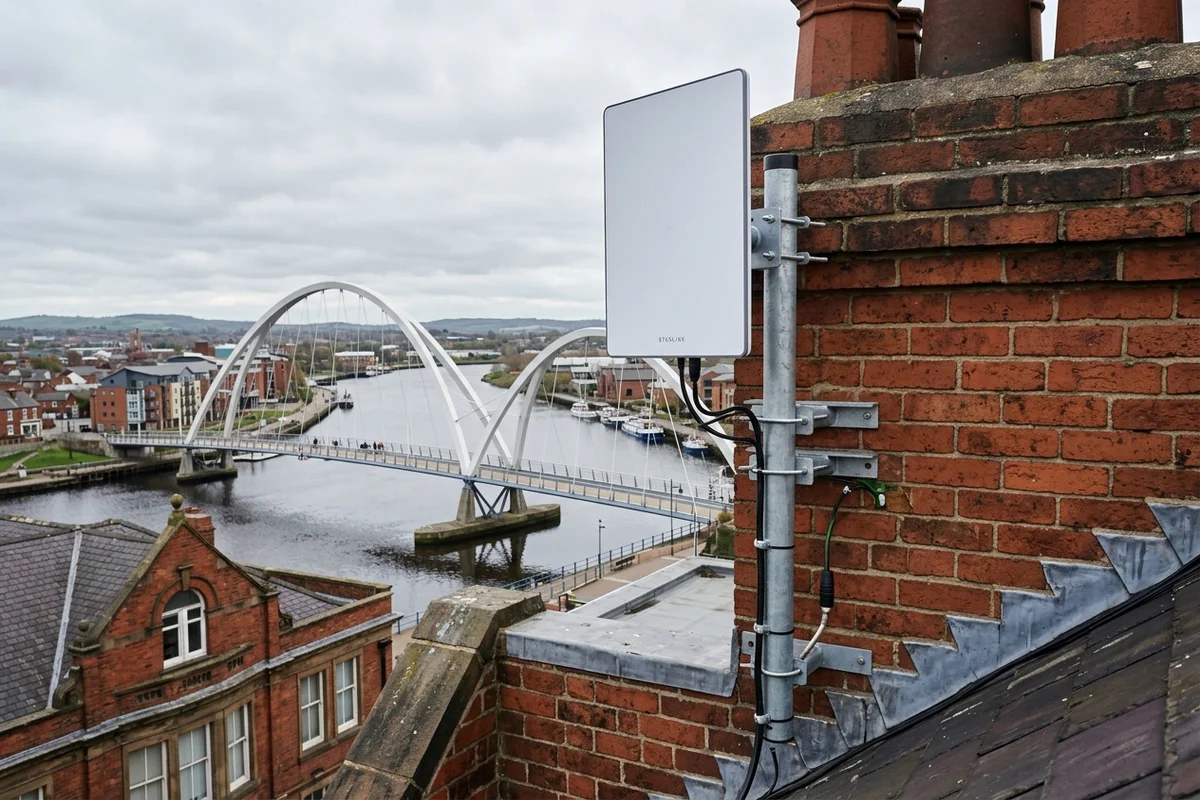 Starlink installation Stockton-on-Tees certified local dish fitting on Victorian residence