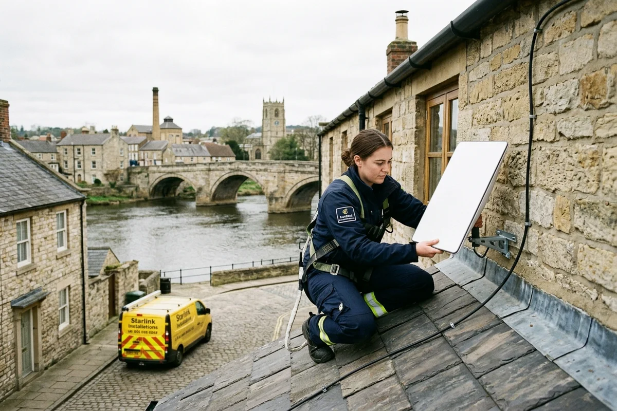 Starlink installation Tadcaster certified local dish fitting on Victorian residence