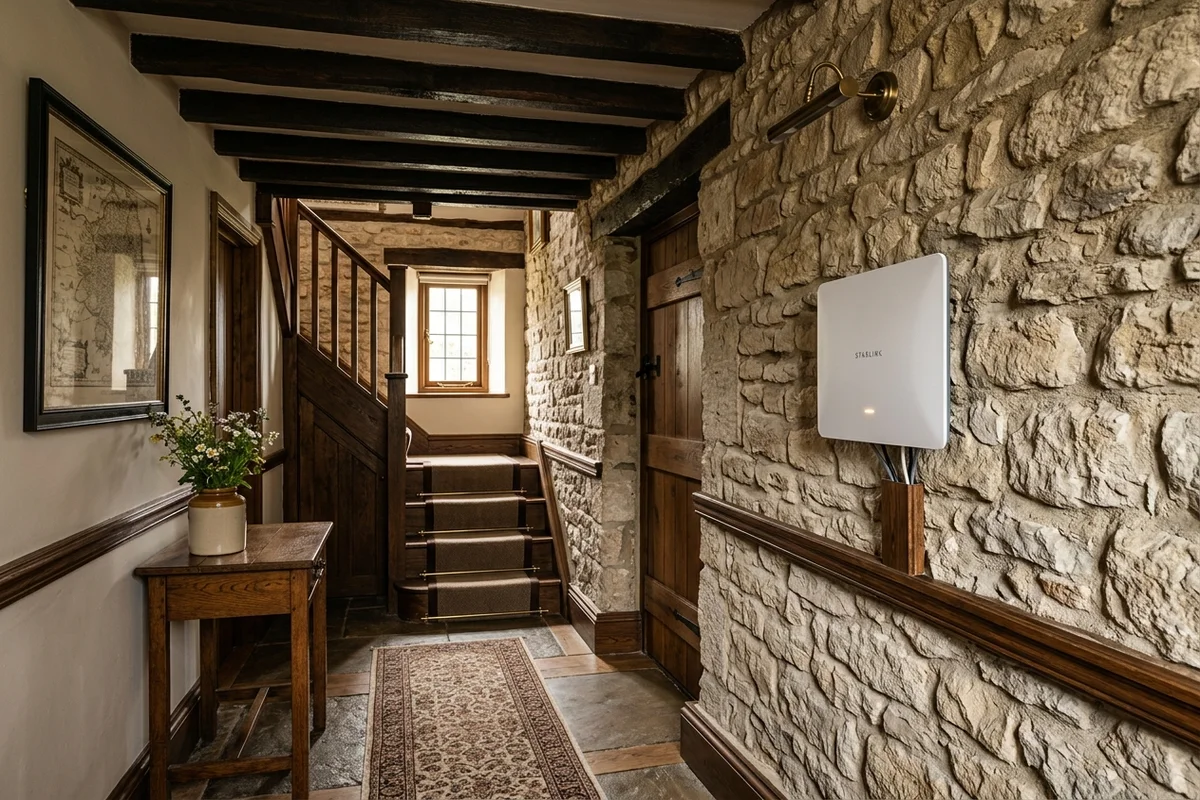 Starlink mesh Wi-Fi setup for limestone cottages Tadcaster