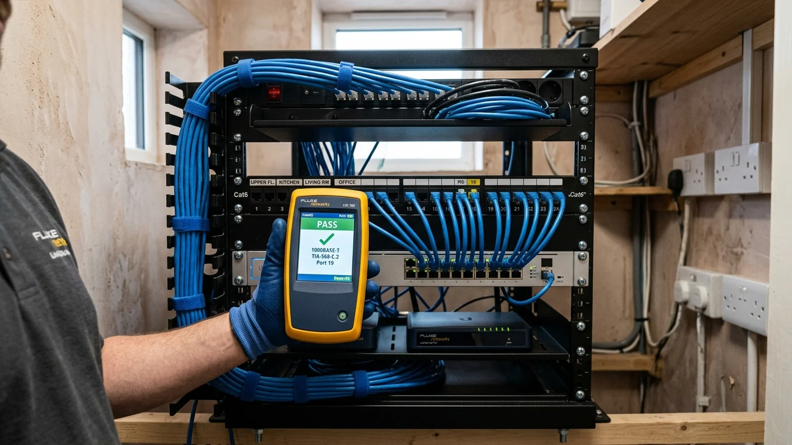 Professional Cat6 data cabling installation in Thorne