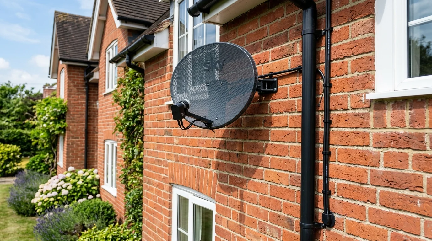 Freesat satellite dish installation in Dore