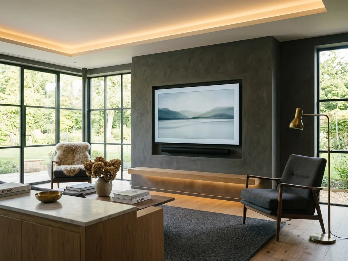 TV wall mounting with hidden cables in Dore