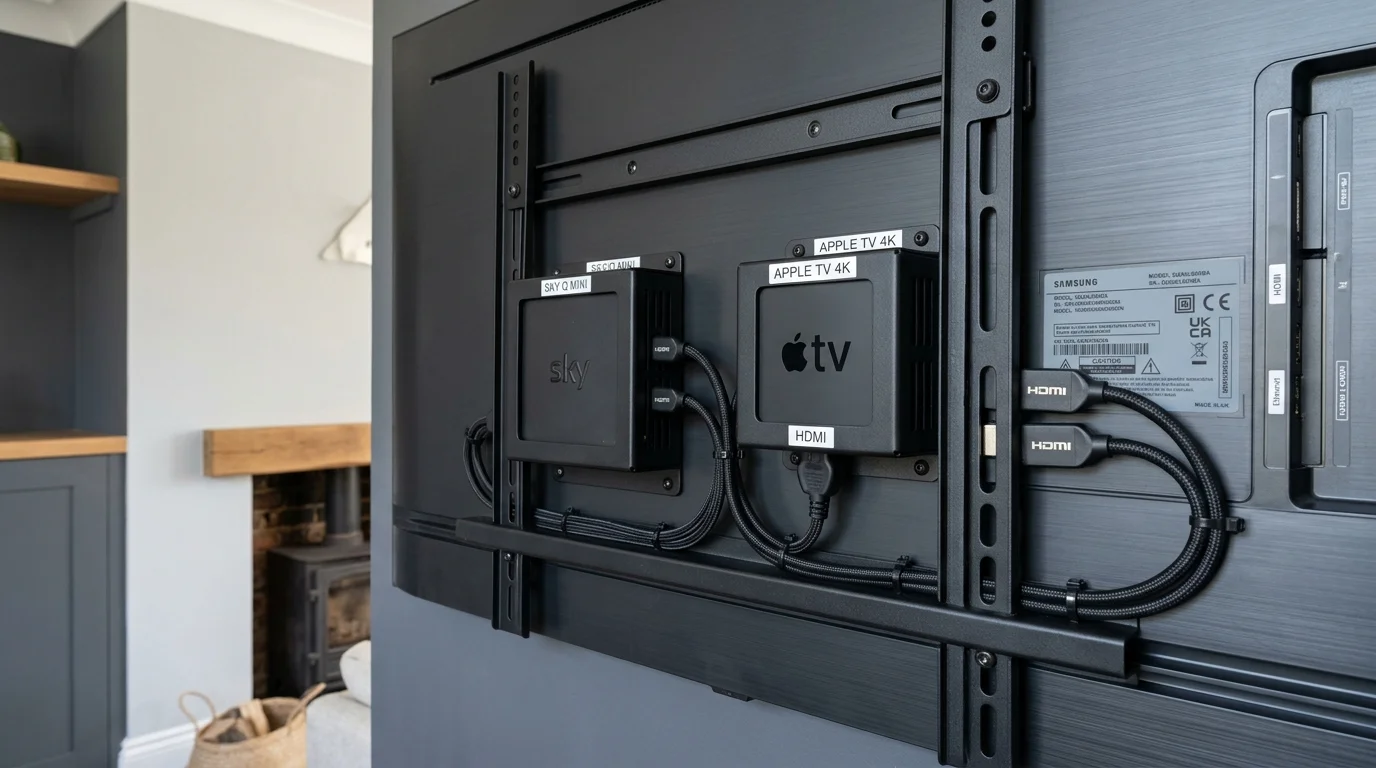 Stealth Behind-Screen Mounting for Sky Q Mini and Apple TV 4K Media Devices