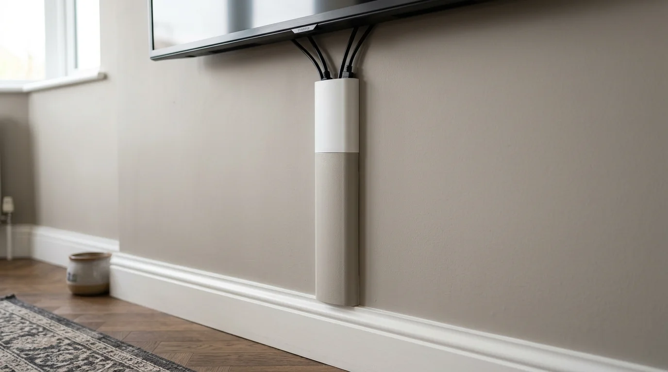 Paintable D-Line Semi-Circular Cable Trunking Blending Flush with Painted Wall