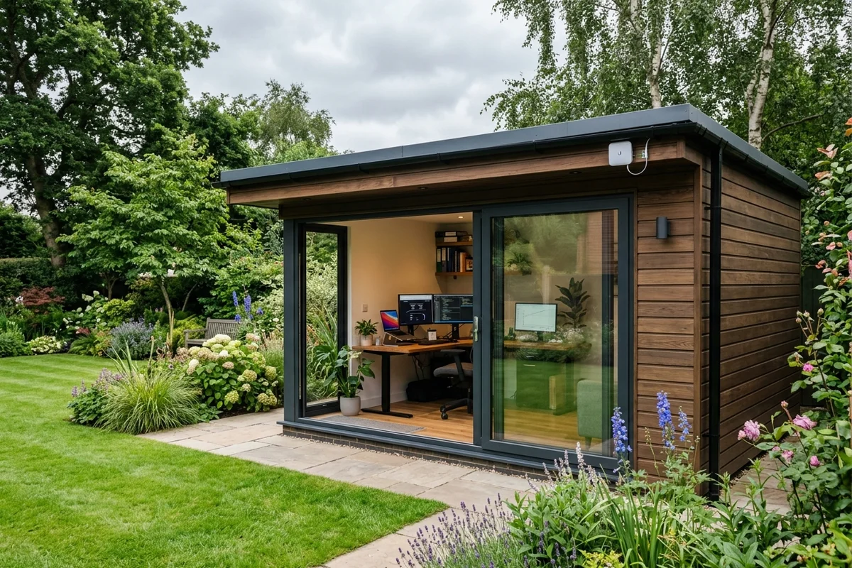 Starlink into office in garden Urmston wireless bridge link in Flixton