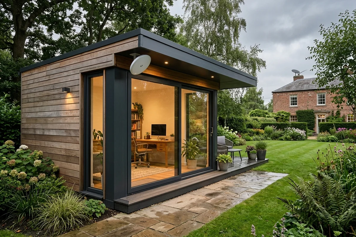 Starlink into office in garden Yarm wireless bridge link in Eaglescliffe
