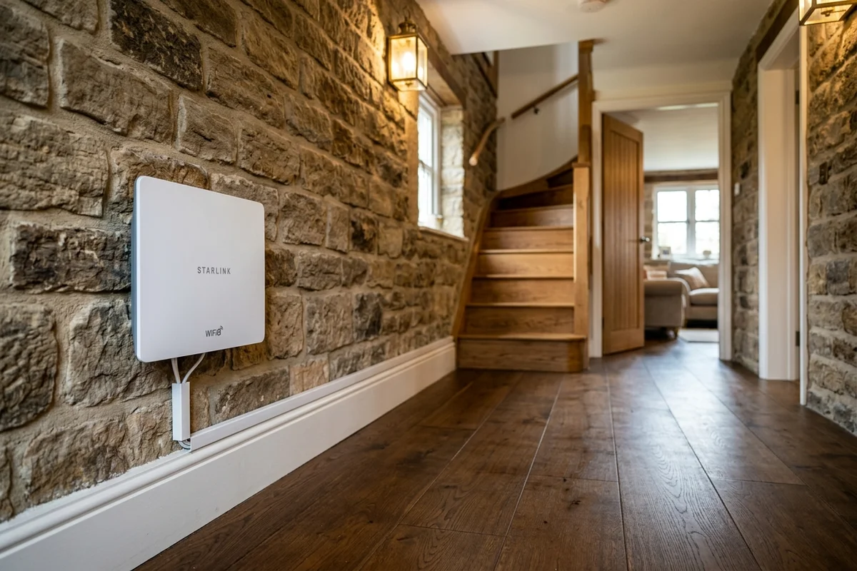 Starlink mesh Wi-Fi setup for stone cottages Yeadon