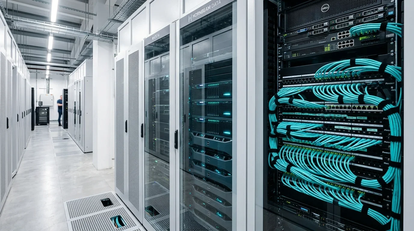 Commercial server rack and patch panel cabling installation in York